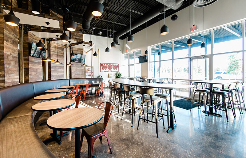 Interior photo of WOW American Eats restaurant