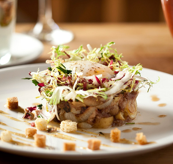 Restaurant dish on table