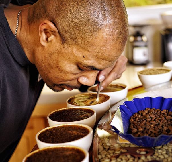 Felton Jones with coffee farmer